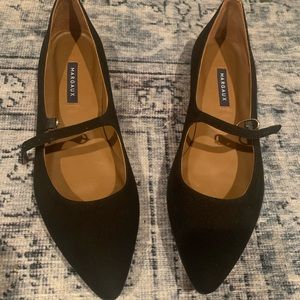 Margaux NY Black Suede Mary Janes Sz 41